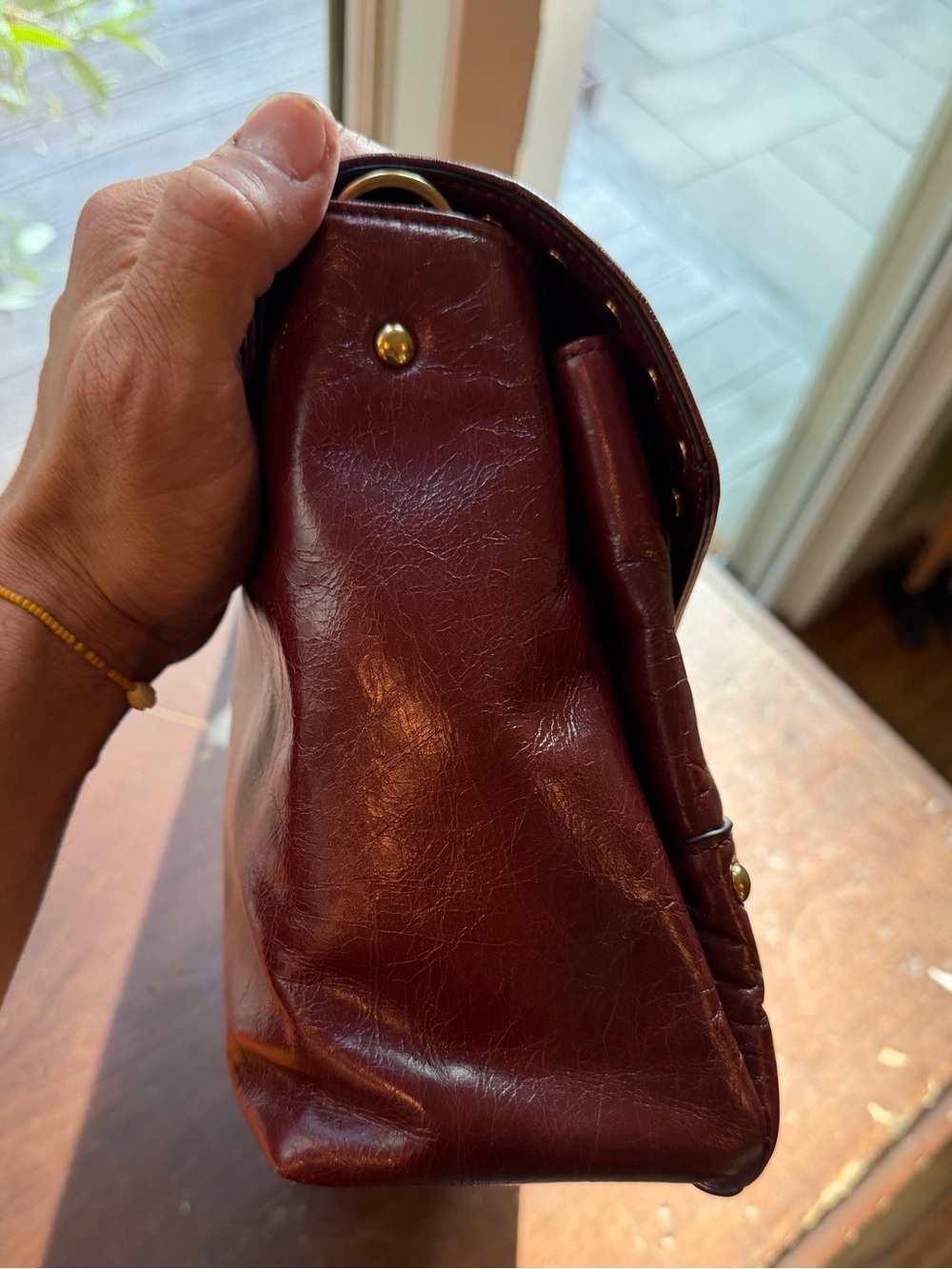 NWT - MARC JACOBS Studded Leather Clutch Bag in Deep Burgundy - Picture 9 of 15